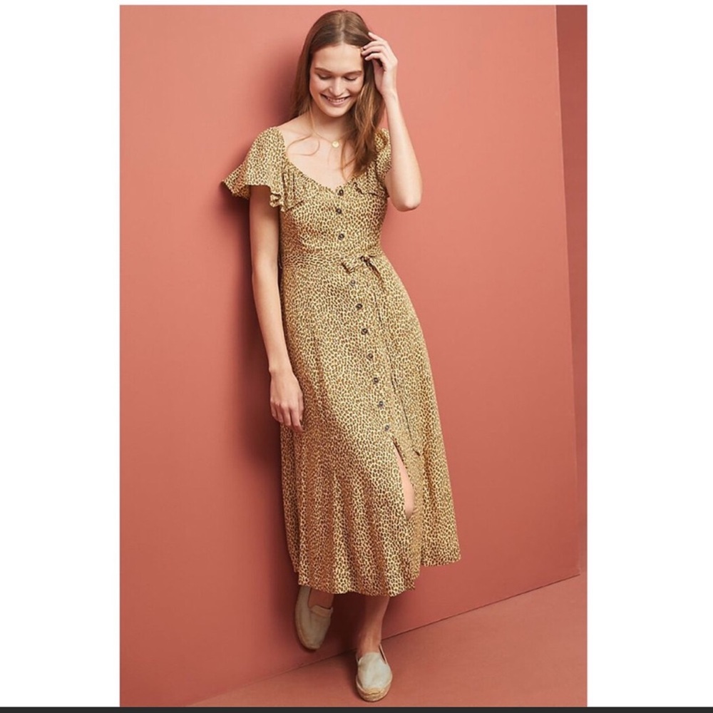 Anthropologie Leopard Dress